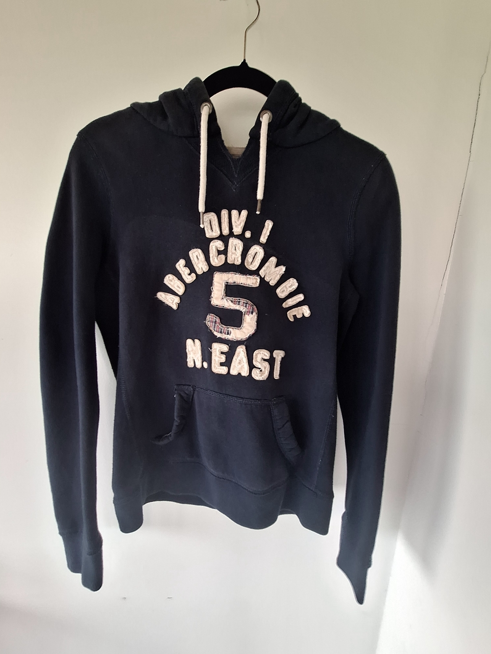 Vintage Y2K Abercrombie & Fitch Navy Blue Collegiate Graphic Hoodie